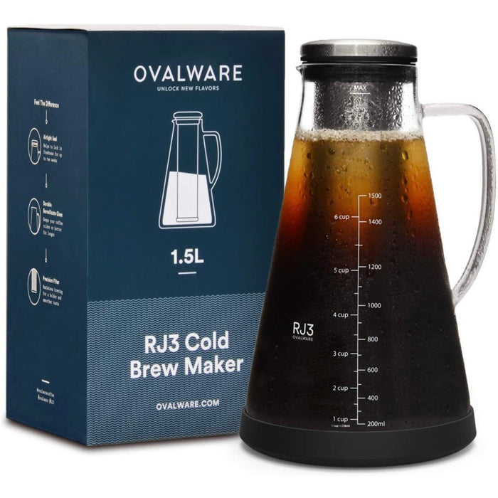 Airtight Cold Brew Iced Coffee Maker and Tea Infuser with Spout