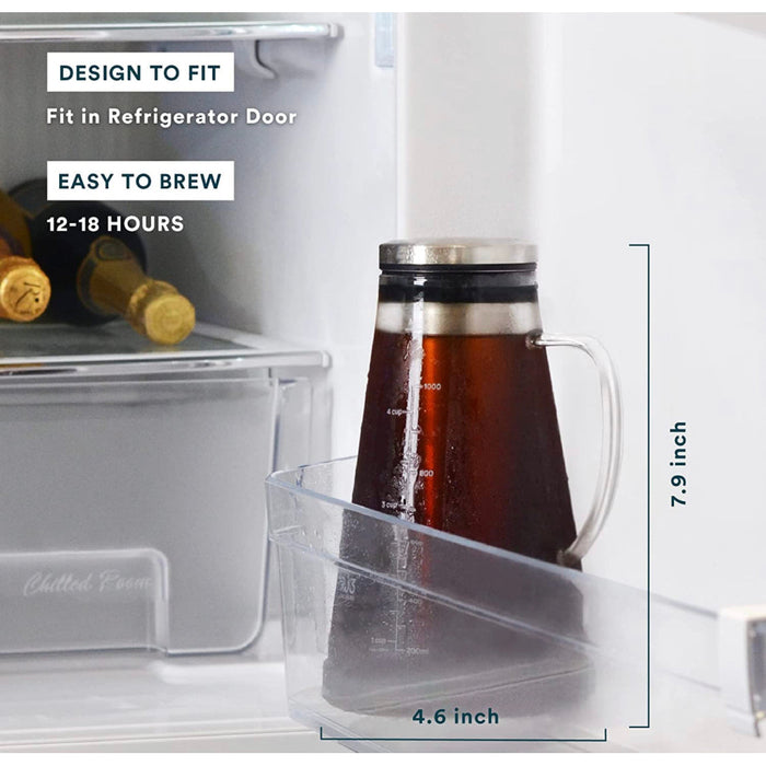 Airtight Cold Brew Iced Coffee Maker and Tea Infuser with Spout