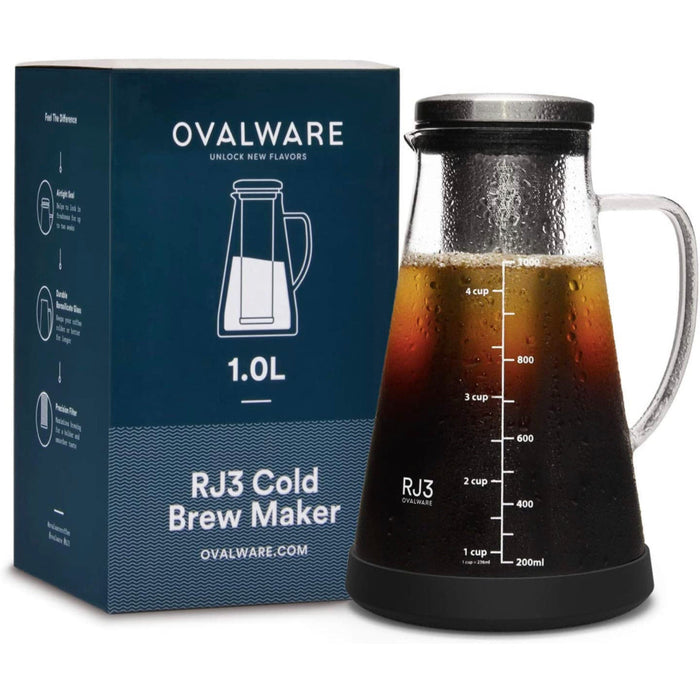 Airtight Cold Brew Iced Coffee Maker and Tea Infuser with Spout